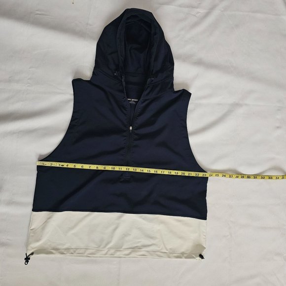 Tory Sport Women's Midnight Blue/White Hooded Running Performance Vest Size XL - Picture 11 of 16